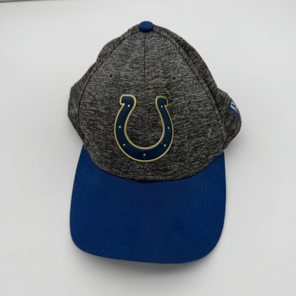 New Era 39THIRTY Indianapolis Colts Hat L/XL Heather Gray Blue NFL Stretch Fit